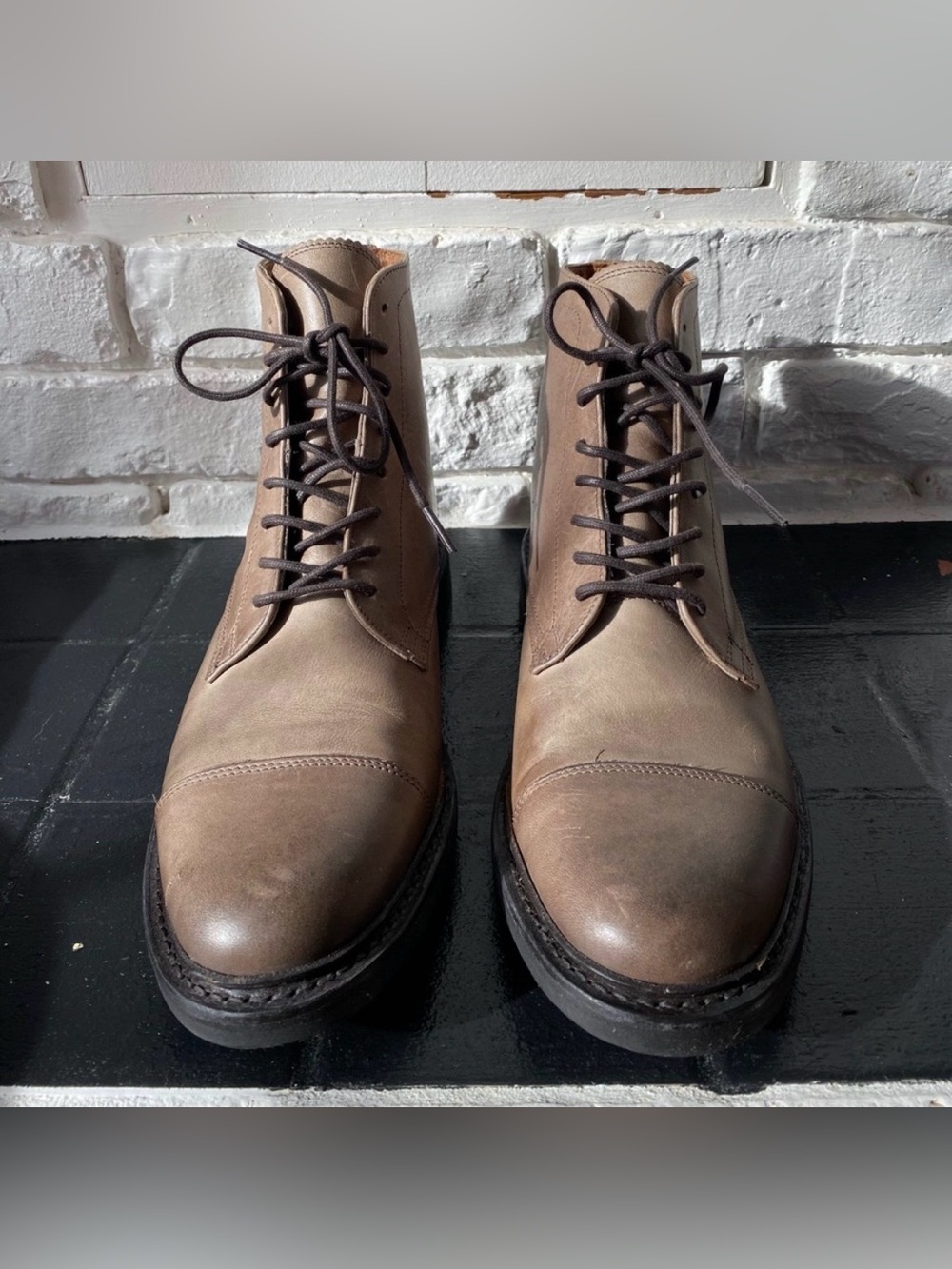 Frye Seth Cap Toe Lace Up Leather Boots Men’s Size 7